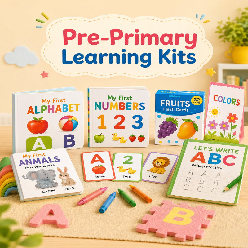 Little Scholarz Pre-Primary Learning Kits — board books flash cards and story book sets for nursery and preschool kids aged 2–6
