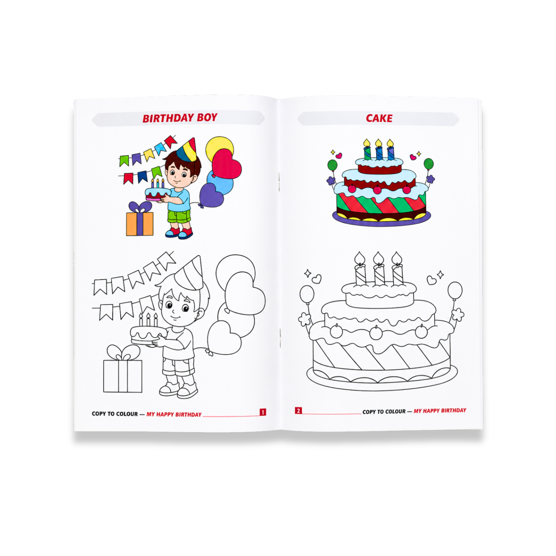 My Happy Birthday Copy to Colour Book for Kids