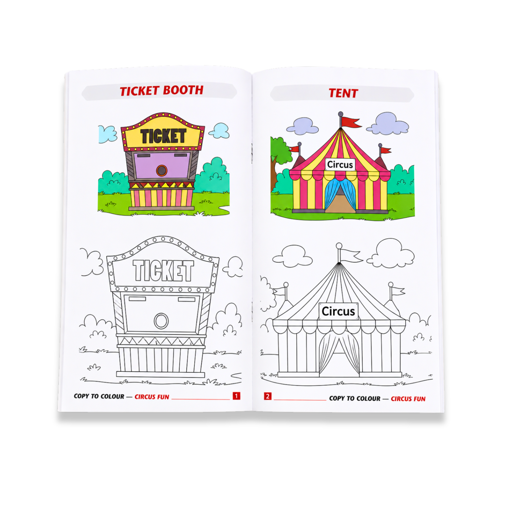 Circus Fun Copy to Colour Book for Kids