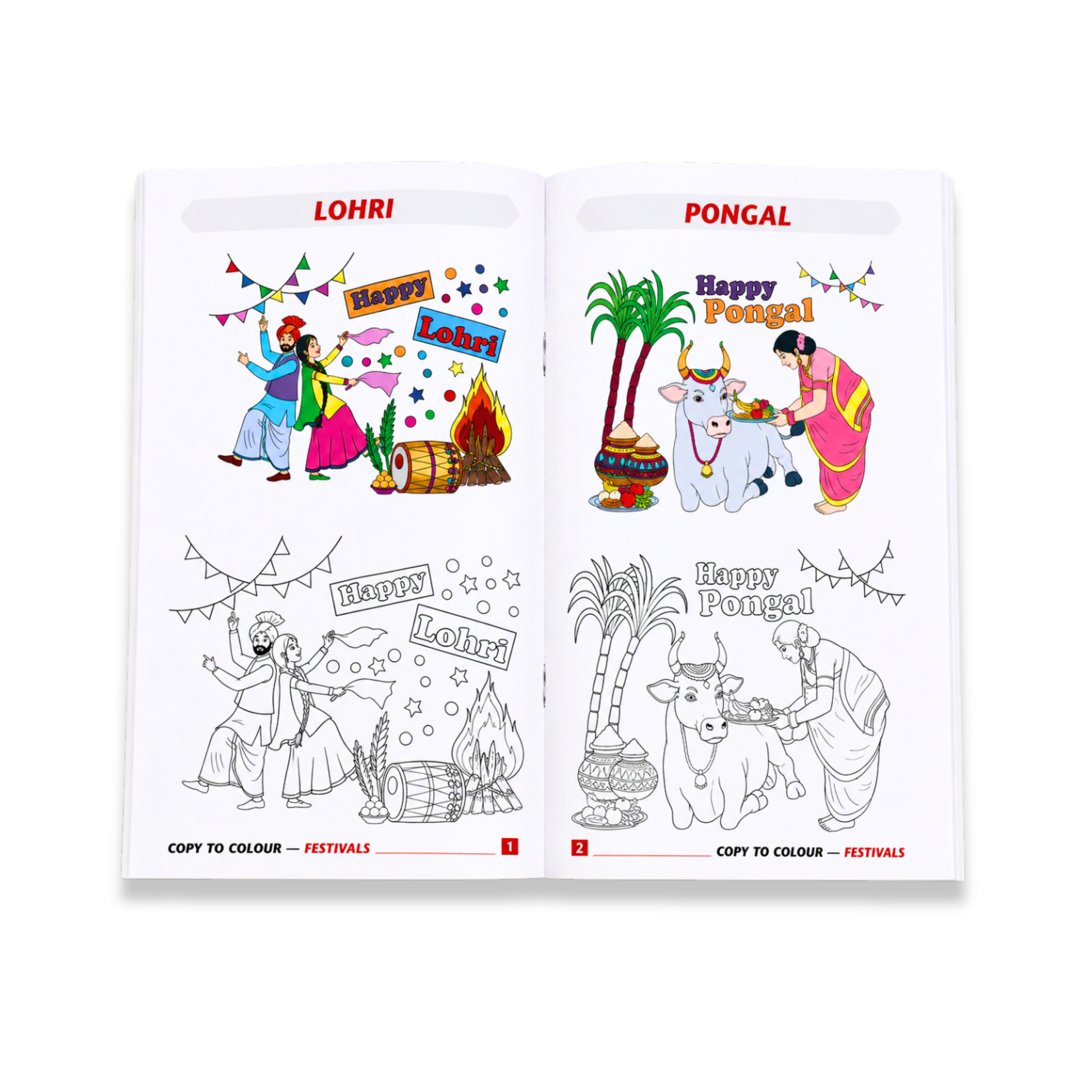 Festivals Copy to Colour Book for Kids