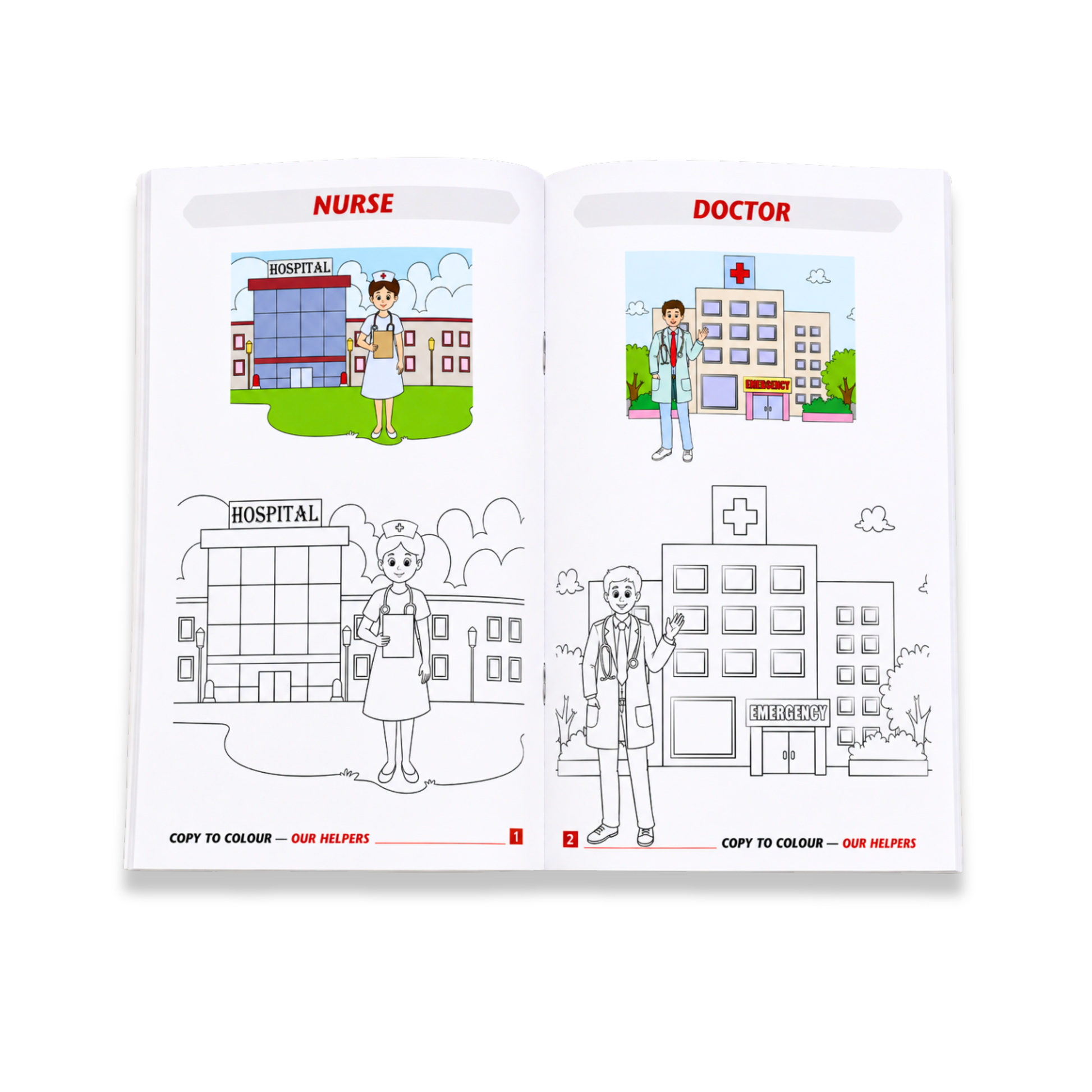 Our Helpers Copy to Colour Book for Kids