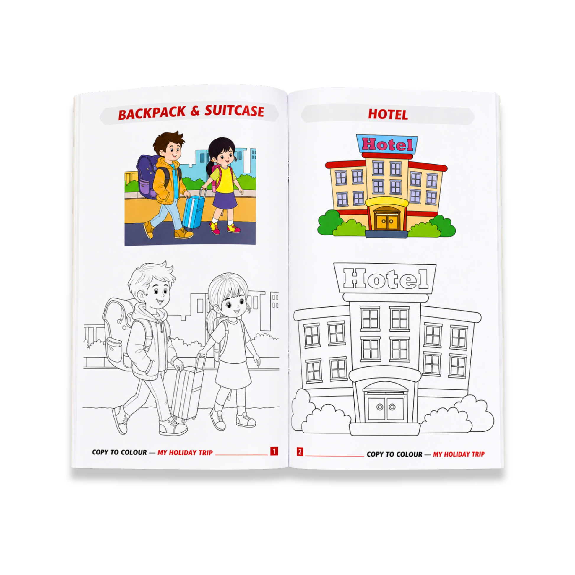 My Holiday Trip Copy to Colour Book for Kids