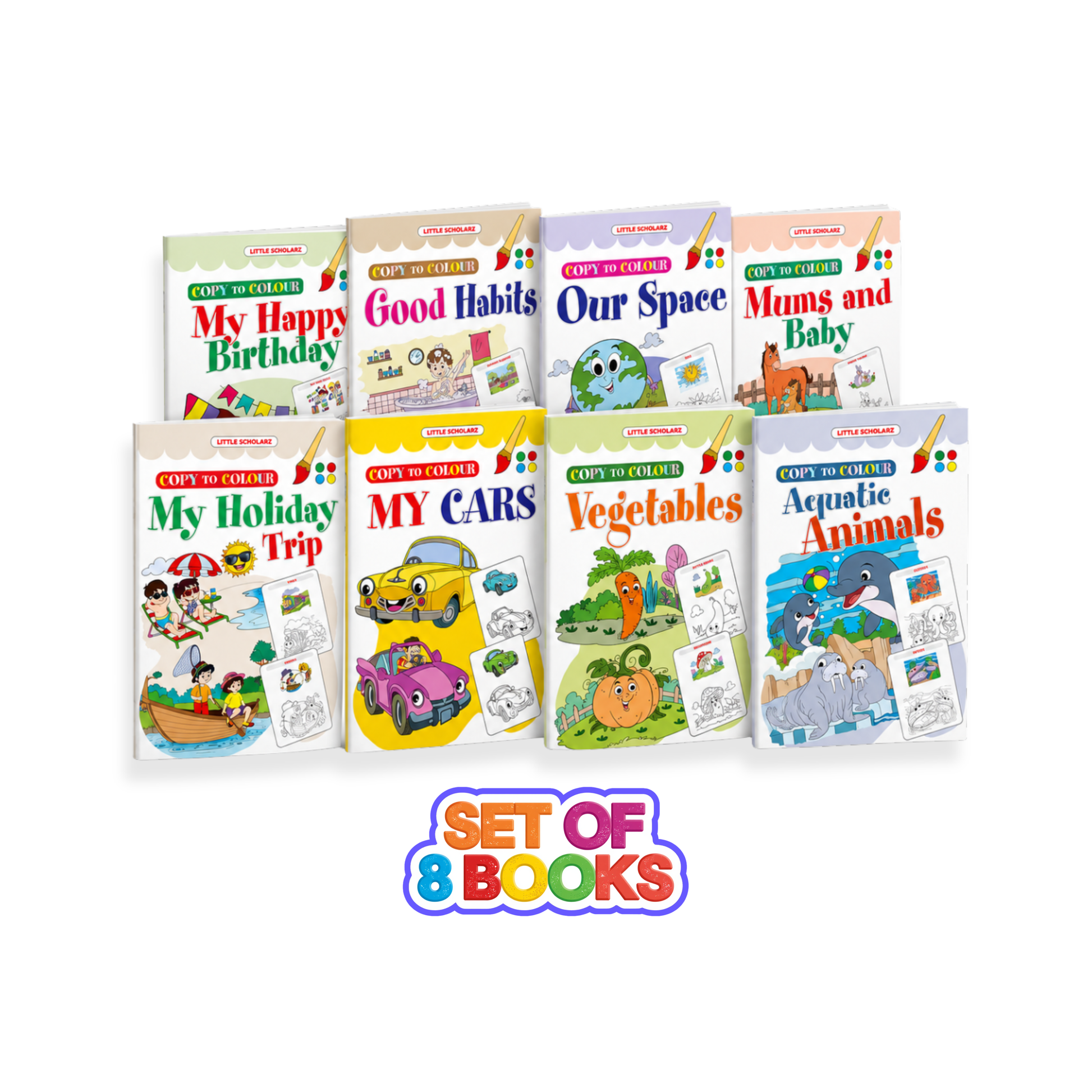 Copy to Colour Set 1 – 8 Books for Kids