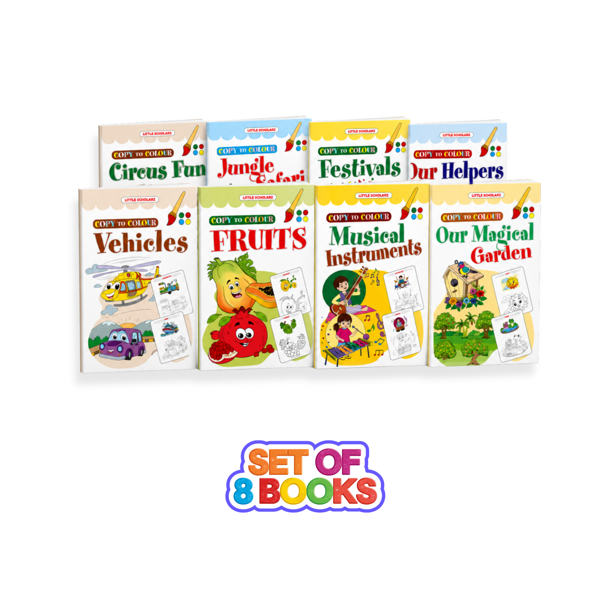 Copy to Colour Set 2 – 8 Books for Kids