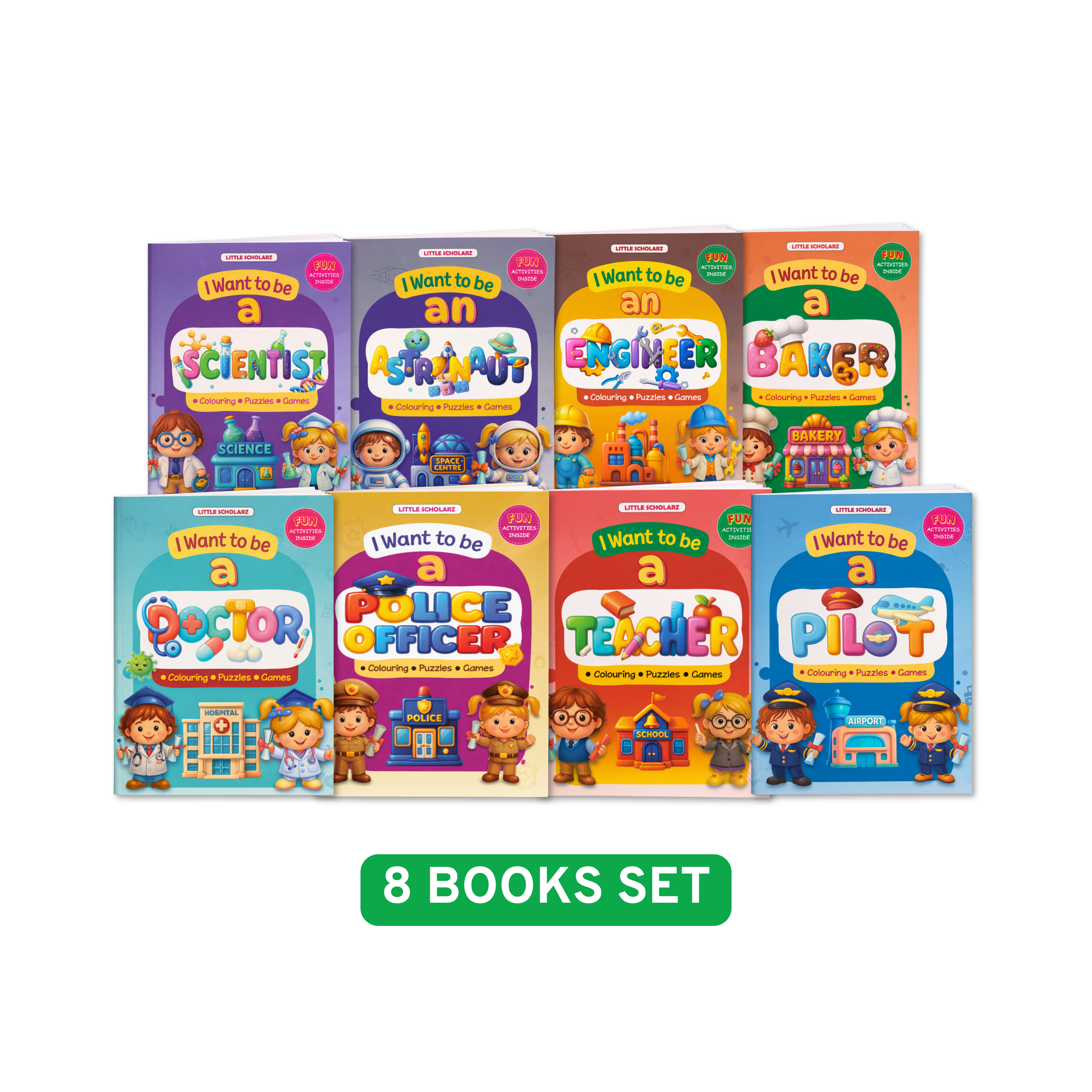 I Want to Be Set of 8 Activity Books for Kids