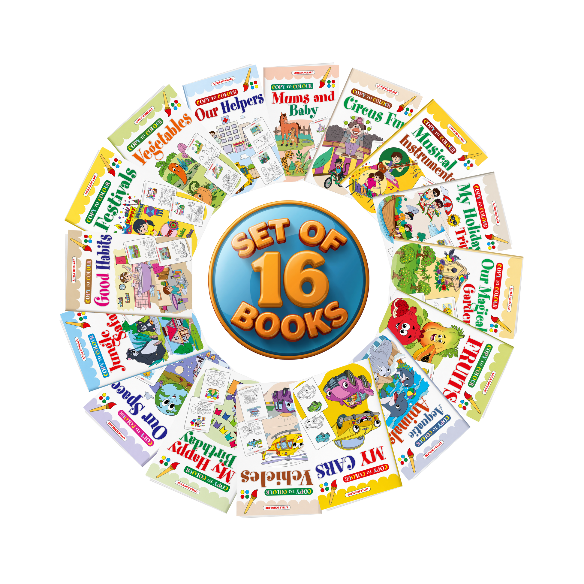 Copy to Colour Complete Set of 16 Books for Kids