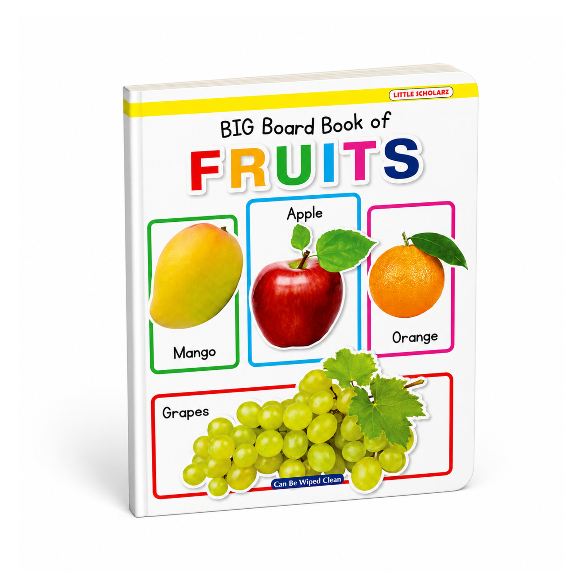 Big Board Book of Fruits by Little Scholarz — fruits learning board book for toddlers showing mango apple orange and grapes