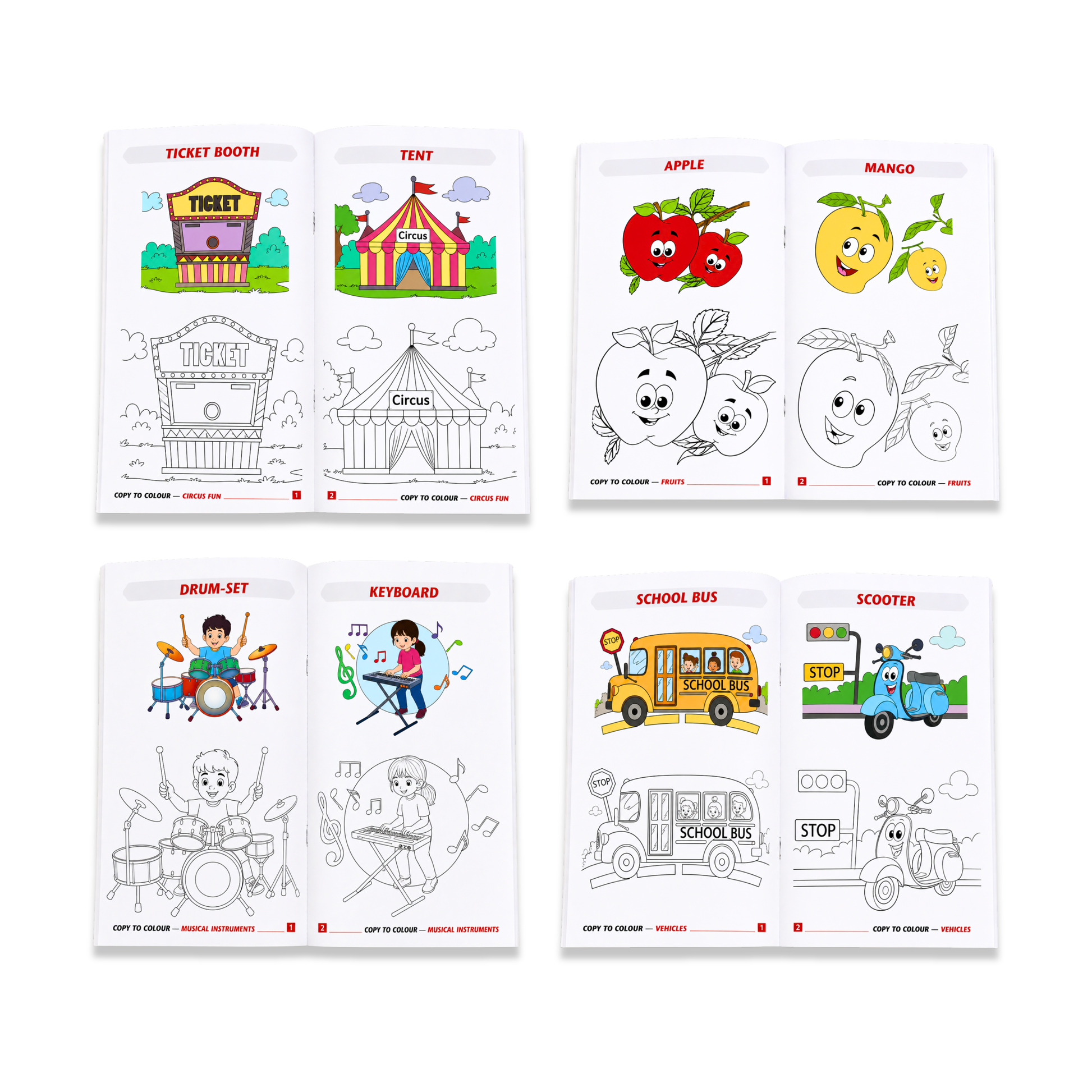 Copy to Colour Set 2 – 8 Books for Kids