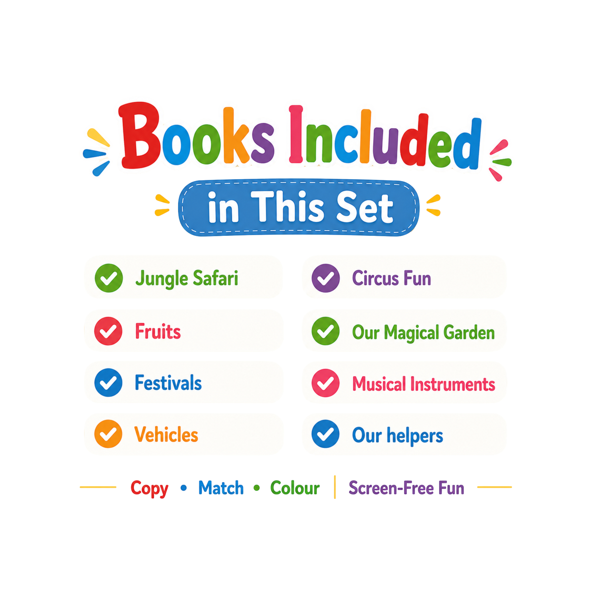Copy to Colour Set 2 – 8 Books for Kids