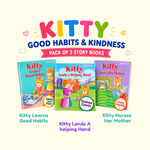 Kitty Good Habits & Kindness Story Set for Kids — Pack of 3