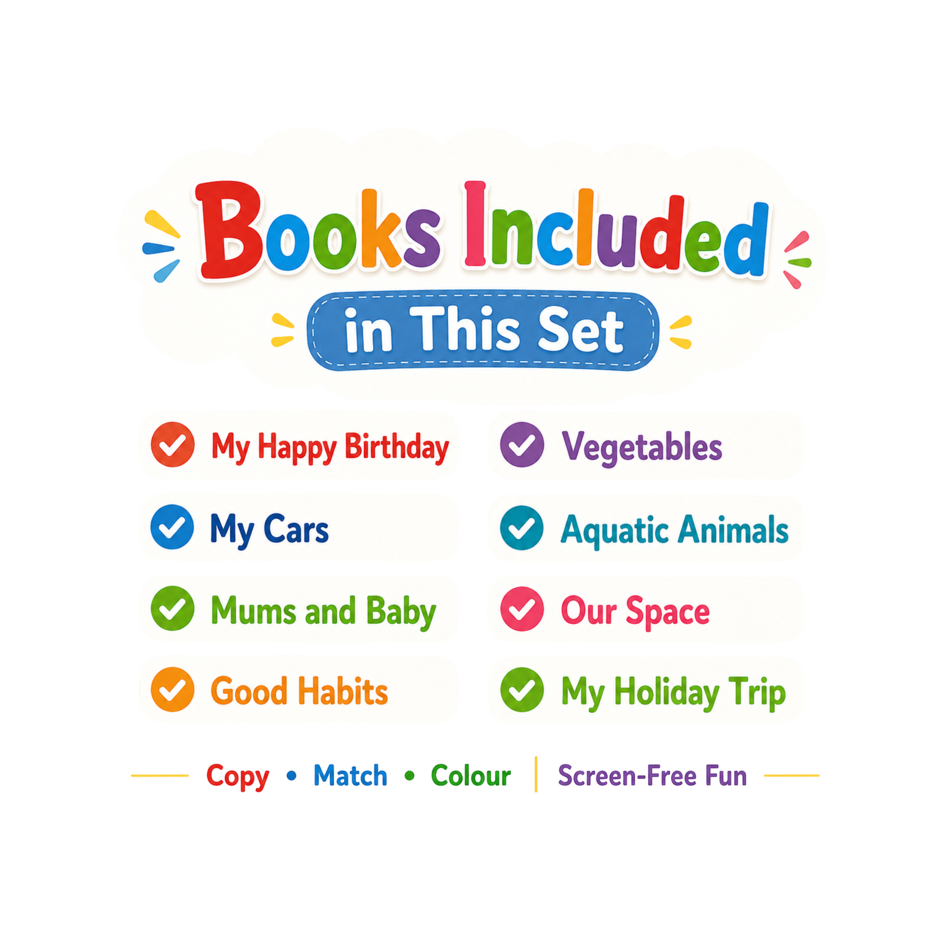 Copy to Colour Set 1 – 8 Books for Kids
