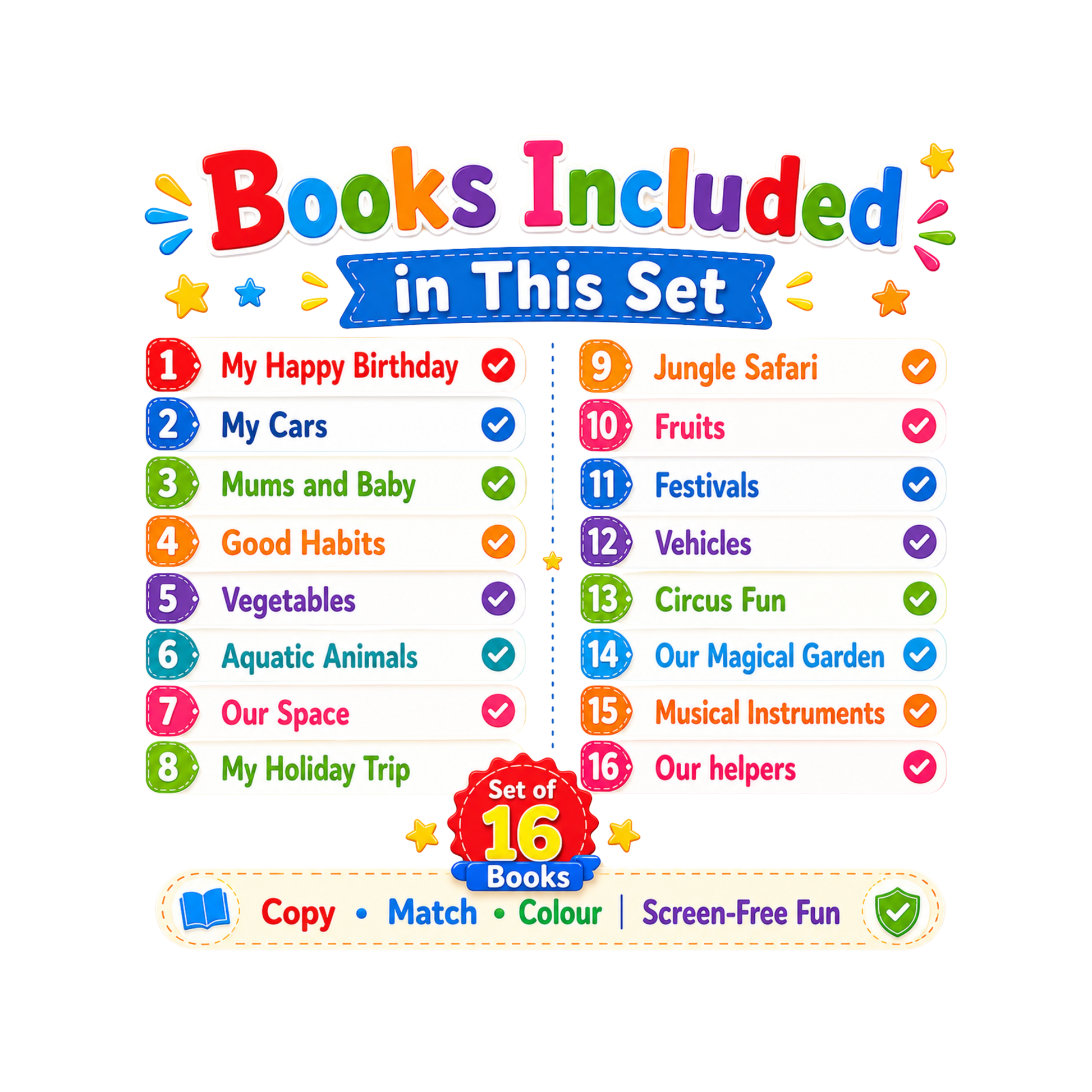 Copy to Colour Complete Set of 16 Books for Kids