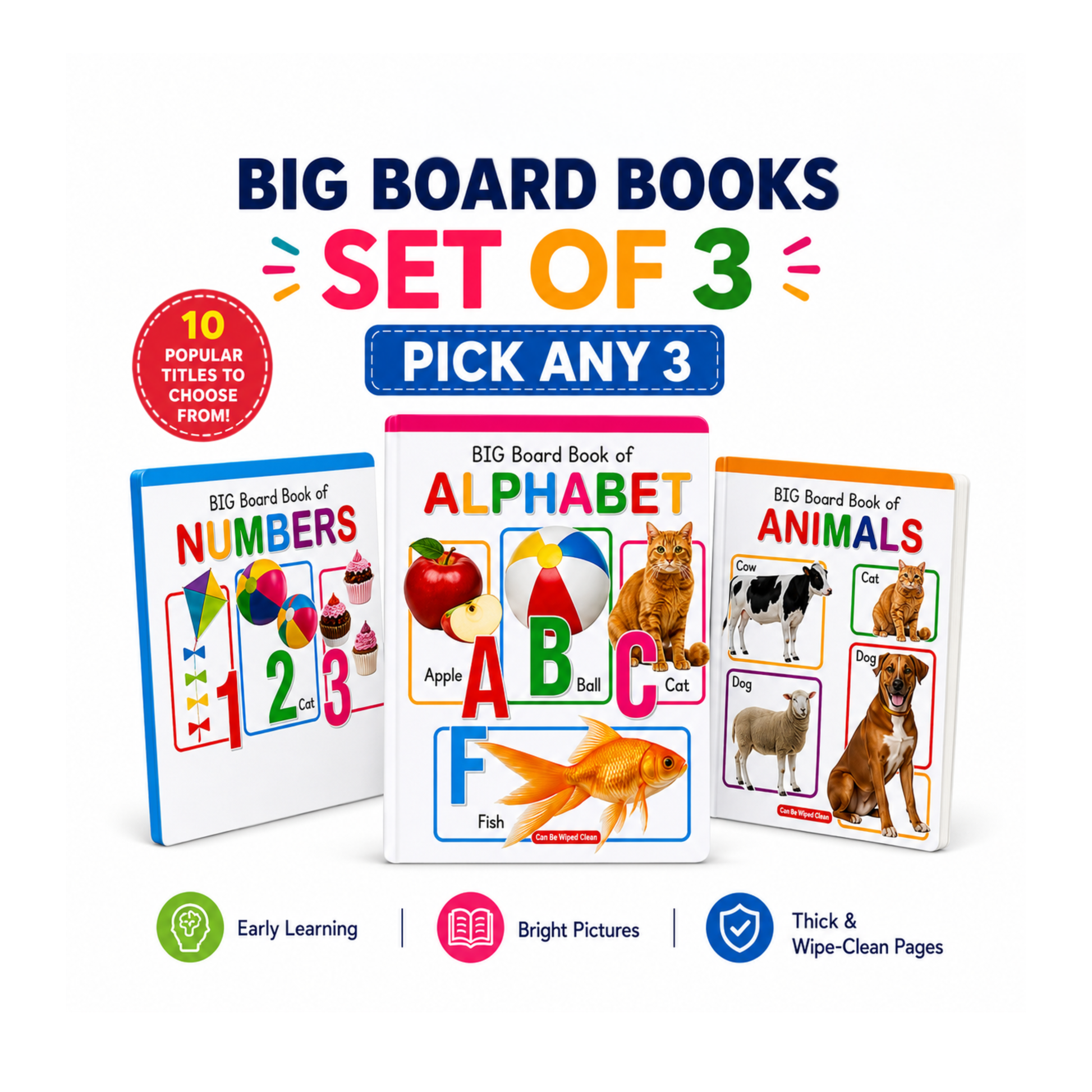 Big Board Books Set of 3 — Pick Any 3 for Kids