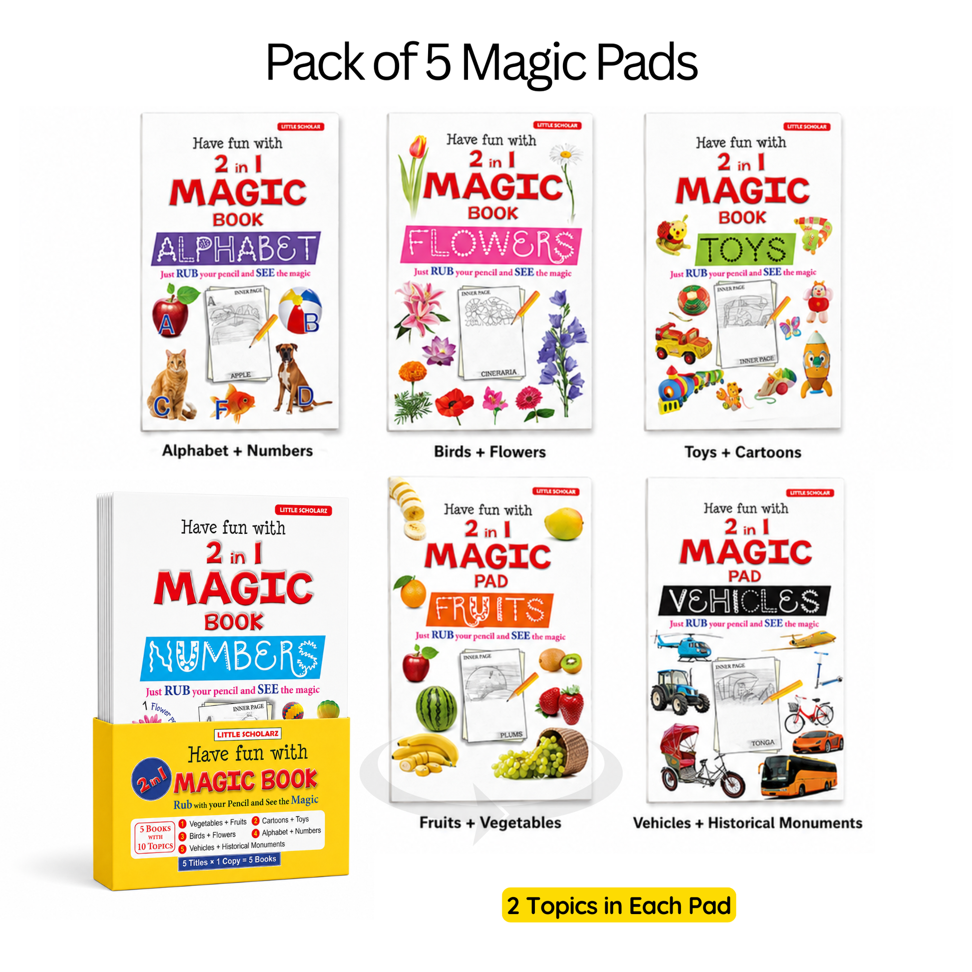 Have Fun with 2-in-1 Magic Books- Set of 5