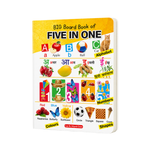 Big Board Book of Five in One by Little Scholarz — alphabet Hindi Varnamala numbers colours and shapes board book for toddlers