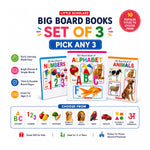 Pre-primary learning kit for kids in India by Little Scholarz with alphabet, numbers, fruits, animals, flash cards and writing practice books.