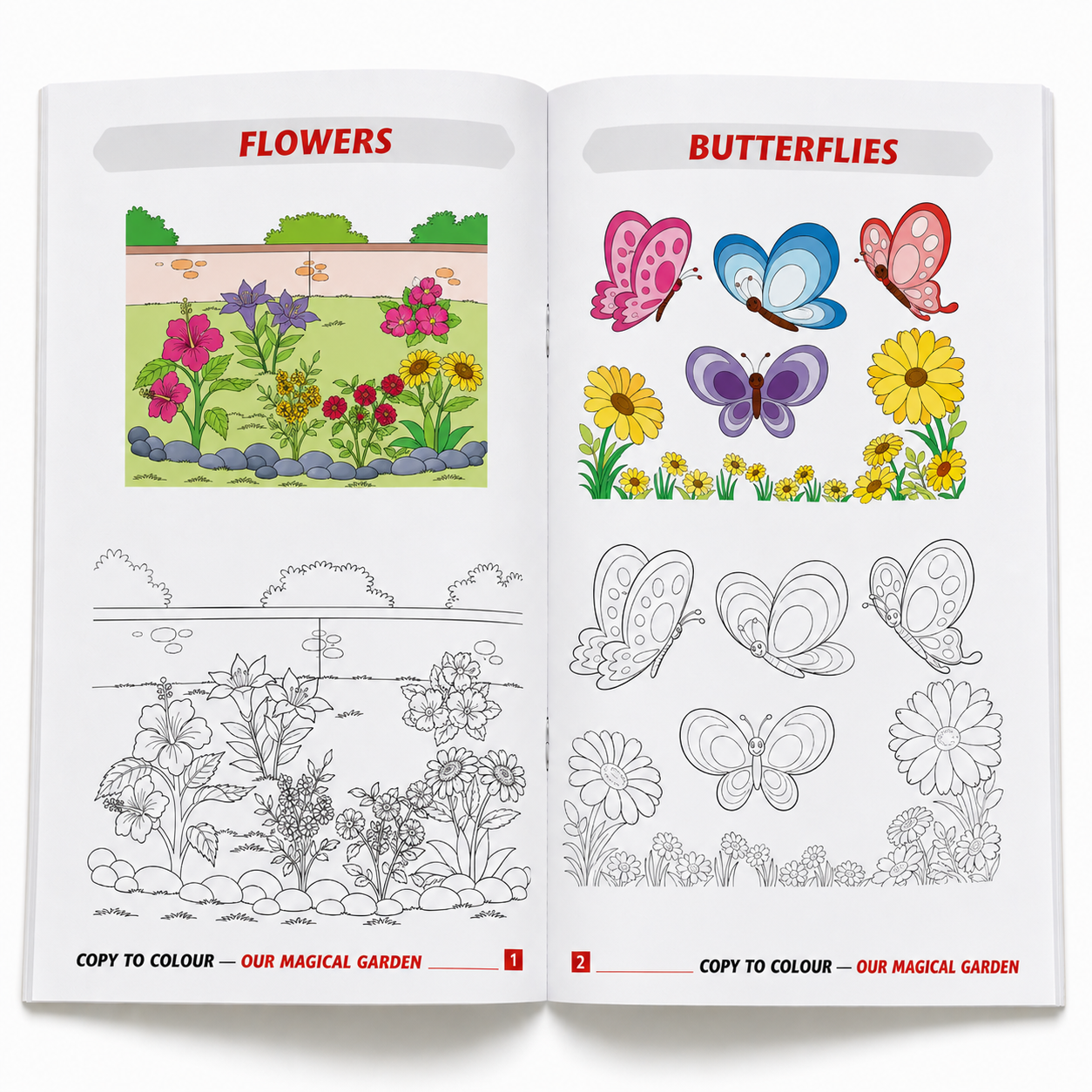 Our Magical Garden Copy to Colour Book for Kids