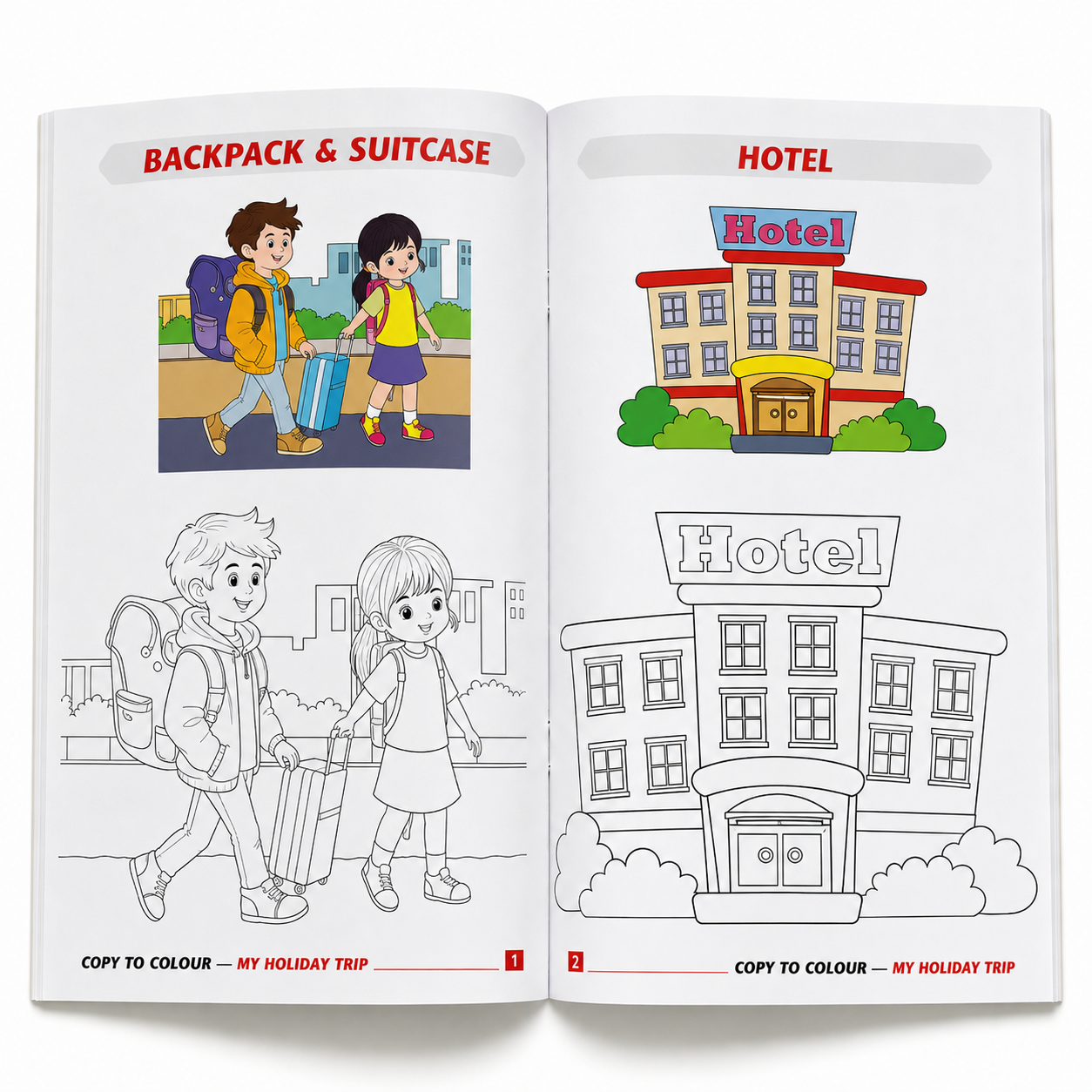 My Holiday Trip Copy to Colour Book for Kids