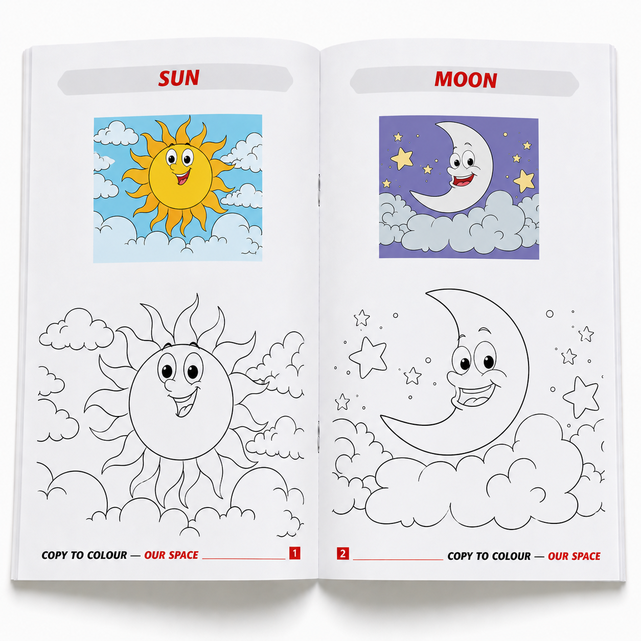 Our Space Copy to Colour Book for Kids