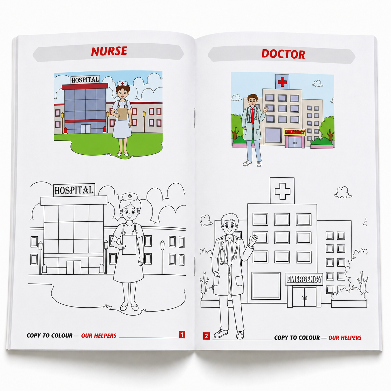 Our Helpers Copy to Colour Book for Kids