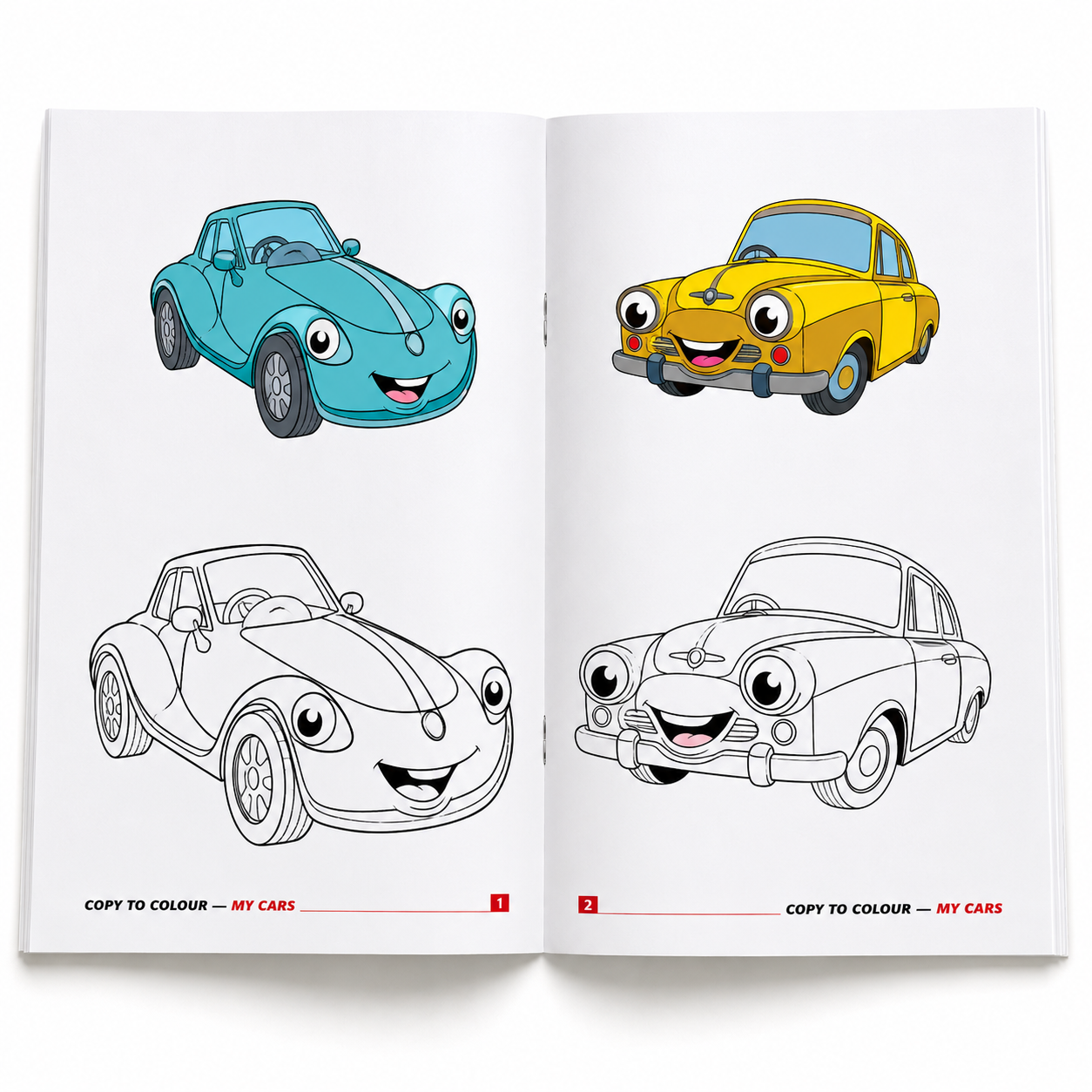 My Cars Copy to Colour Book for Kids