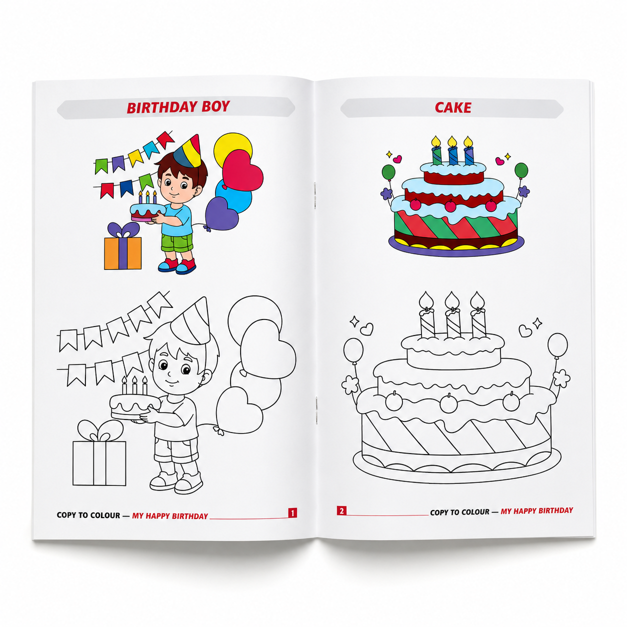 My Happy Birthday Copy to Colour Book for Kids
