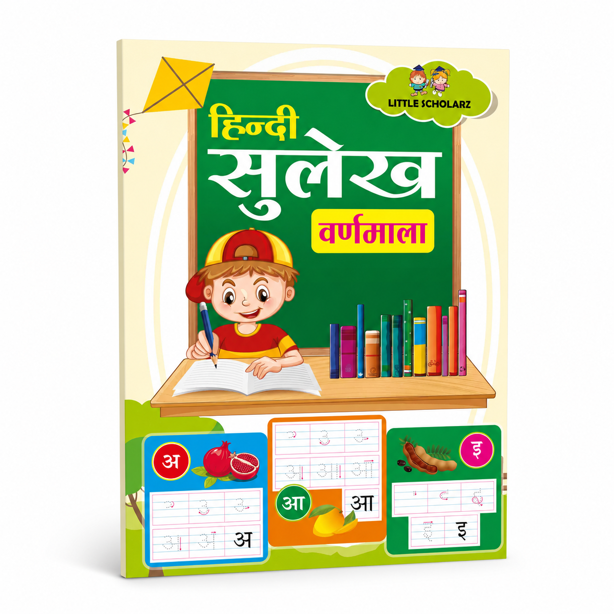 Hindi Sulekh Varnmala alphabet handwriting practice book for kids aged 4–8 — Hindi vowels and consonants with guided strokes, 40 pages, paperback by Little Scholarz