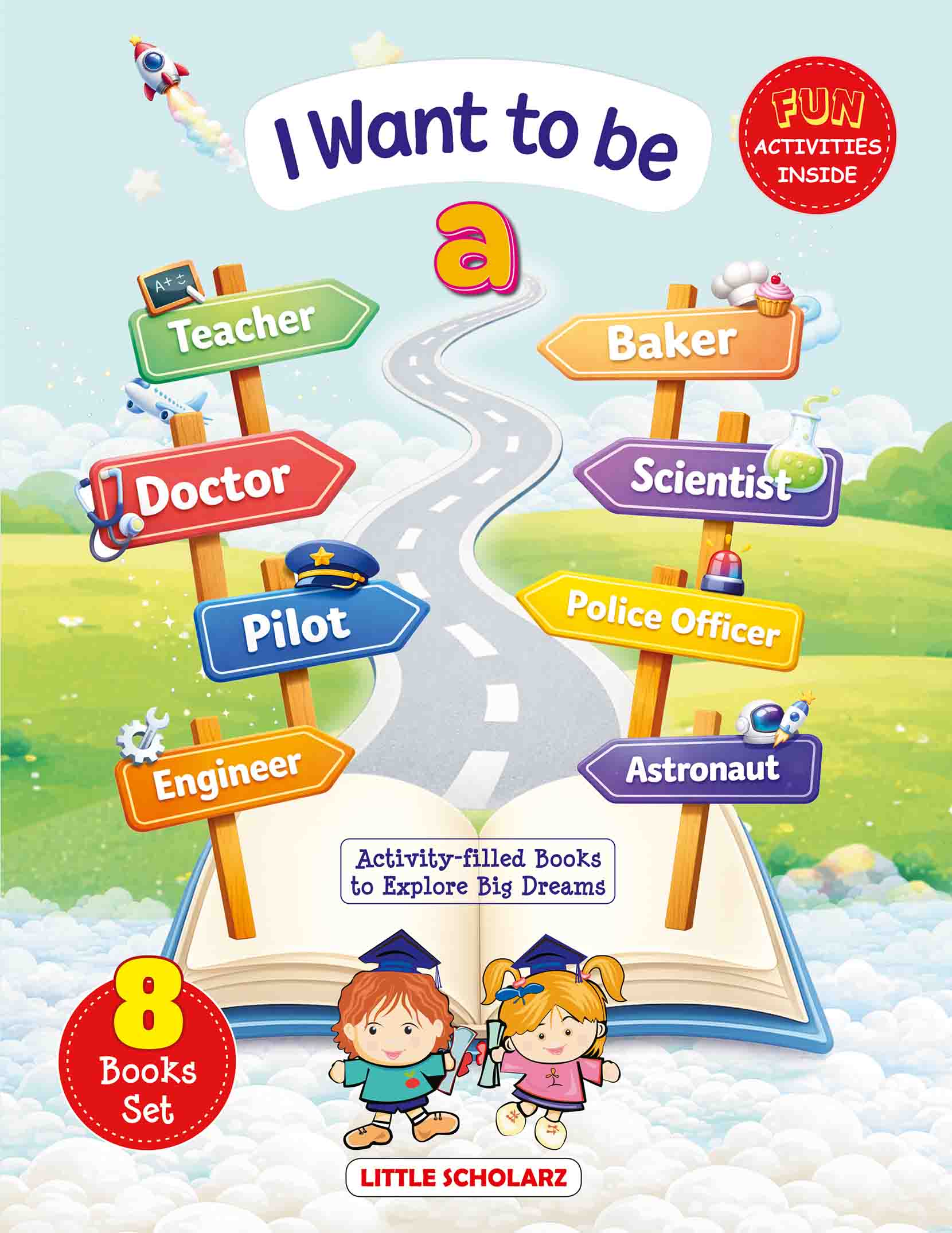"I Want to Be" Series – 8 Book Set for Kids | Doctor, Pilot, Police Officer, Engineer & More | Role Play Learning Activity Books